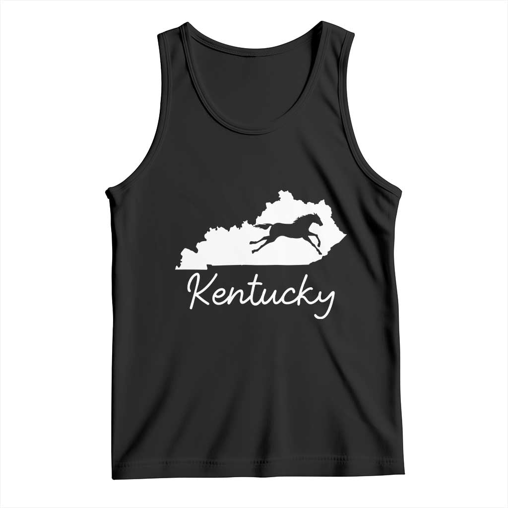 Kentucky State Map with Racing Horse Tank Top Bluegrass State Pride Equestrian