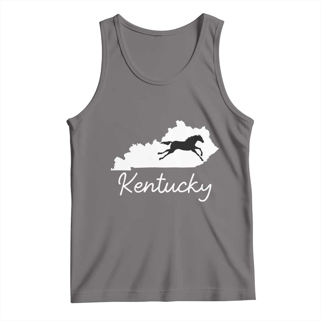 Kentucky State Map with Racing Horse Tank Top Bluegrass State Pride Equestrian