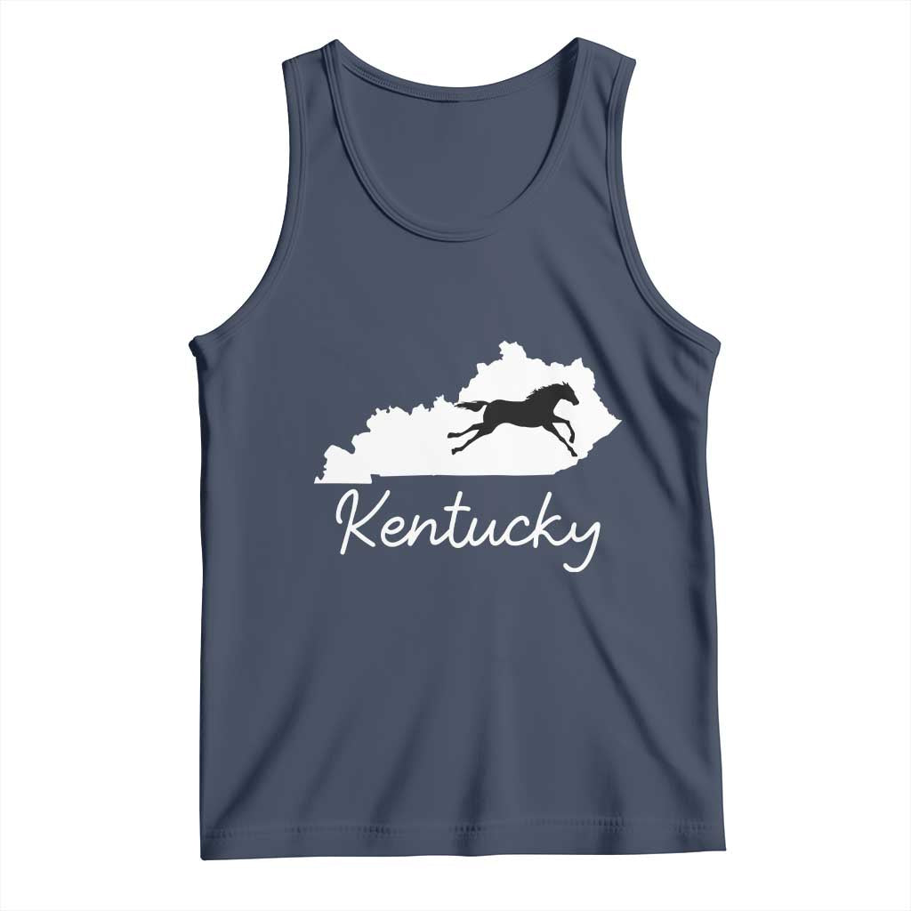 Kentucky State Map with Racing Horse Tank Top Bluegrass State Pride Equestrian