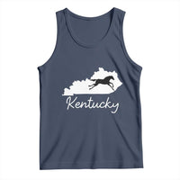 Kentucky State Map with Racing Horse Tank Top Bluegrass State Pride Equestrian