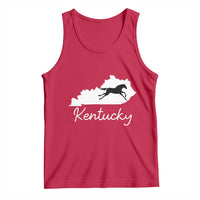 Kentucky State Map with Racing Horse Tank Top Bluegrass State Pride Equestrian