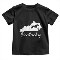 Kentucky State Map with Racing Horse Toddler T Shirt Bluegrass State Pride Equestrian