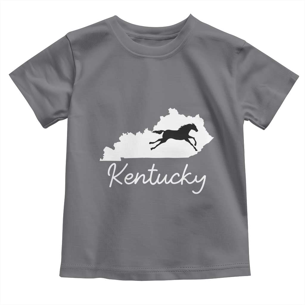 Kentucky State Map with Racing Horse Toddler T Shirt Bluegrass State Pride Equestrian