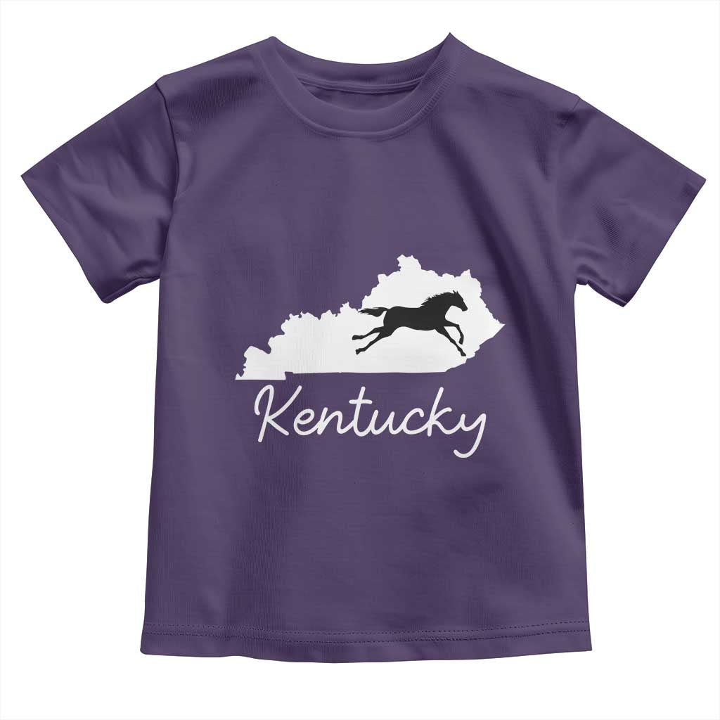 Kentucky State Map with Racing Horse Toddler T Shirt Bluegrass State Pride Equestrian