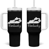 Kentucky State Map with Racing Horse Tumbler With Handle Bluegrass State Pride Equestrian