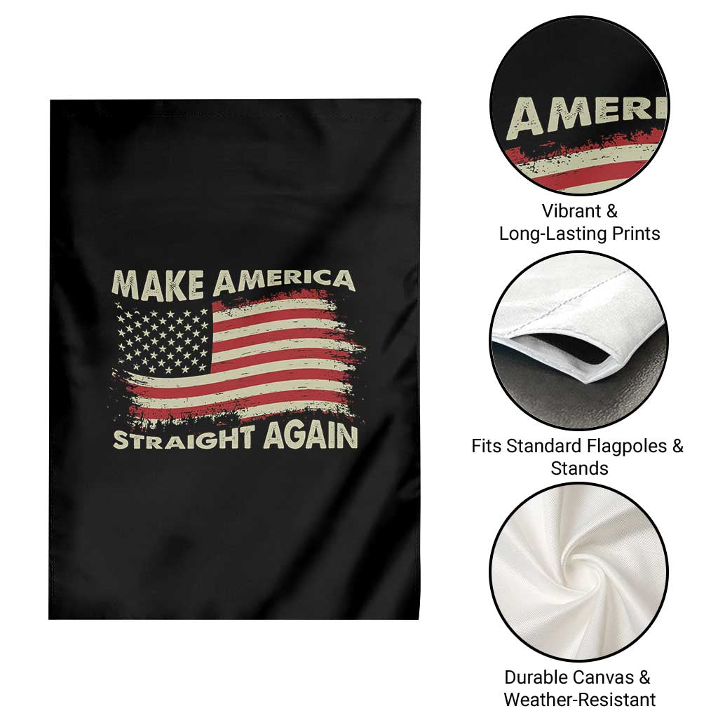 Funny MASA Make America Straight Again Garden Flag 4th of July American Flag US Map