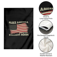 Funny MASA Make America Straight Again Garden Flag 4th of July American Flag US Map