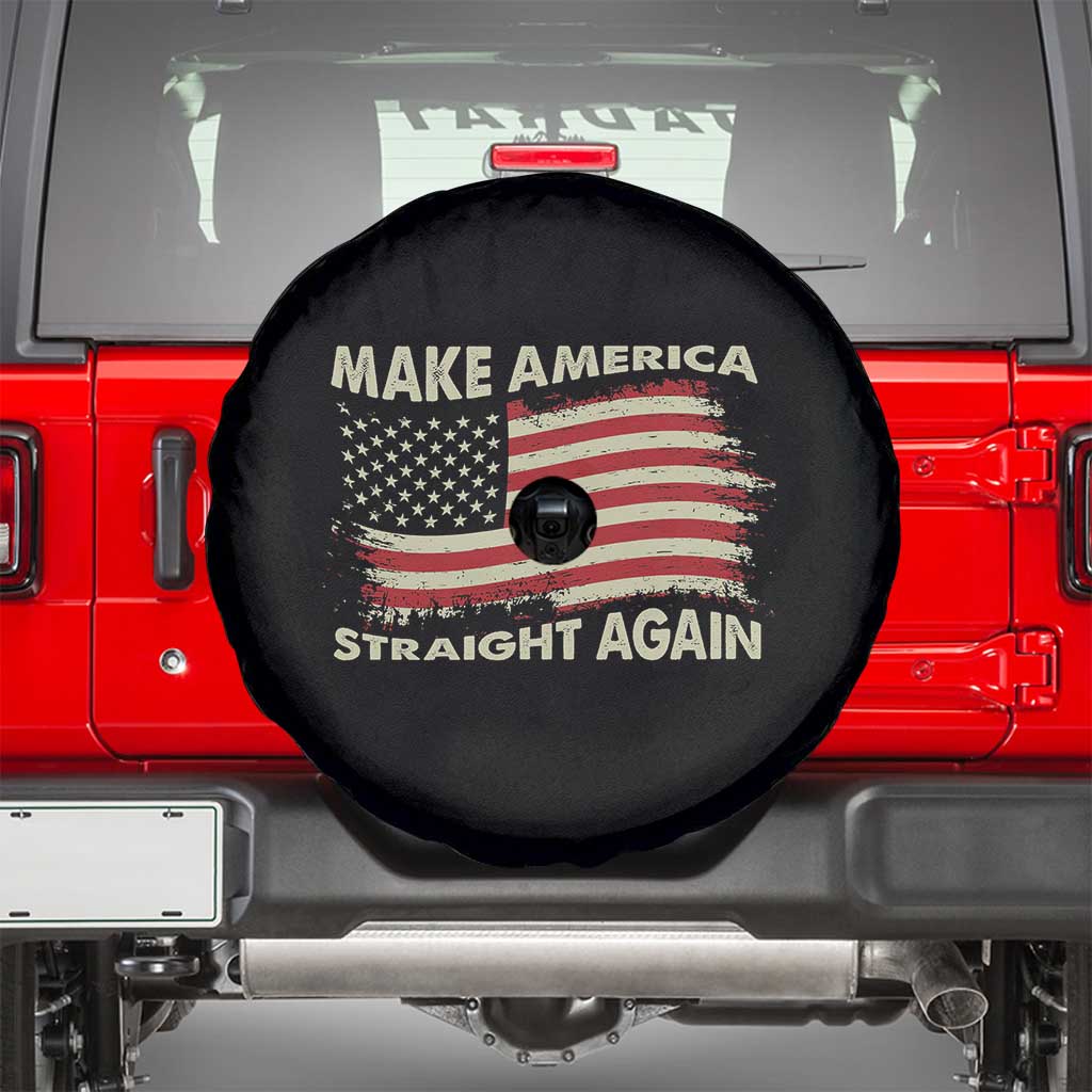 Funny MASA Make America Straight Again Spare Tire Cover 4th of July American Flag US Map
