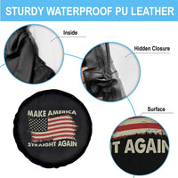 Funny MASA Make America Straight Again Spare Tire Cover 4th of July American Flag US Map