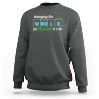 Teacher Sweatshirt Changing The World One Phoneme At A Time Motivational Quote Teaching - Wonder Print Shop