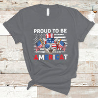 American Cat T Shirt Proud To Be An Americat Patriotic American Cat 4th Of July Americat US Flag - Wonder Print Shop