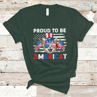 American Cat T Shirt Proud To Be An Americat Patriotic American Cat 4th Of July Americat US Flag - Wonder Print Shop