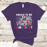 American Cat T Shirt Proud To Be An Americat Patriotic American Cat 4th Of July Americat US Flag - Wonder Print Shop