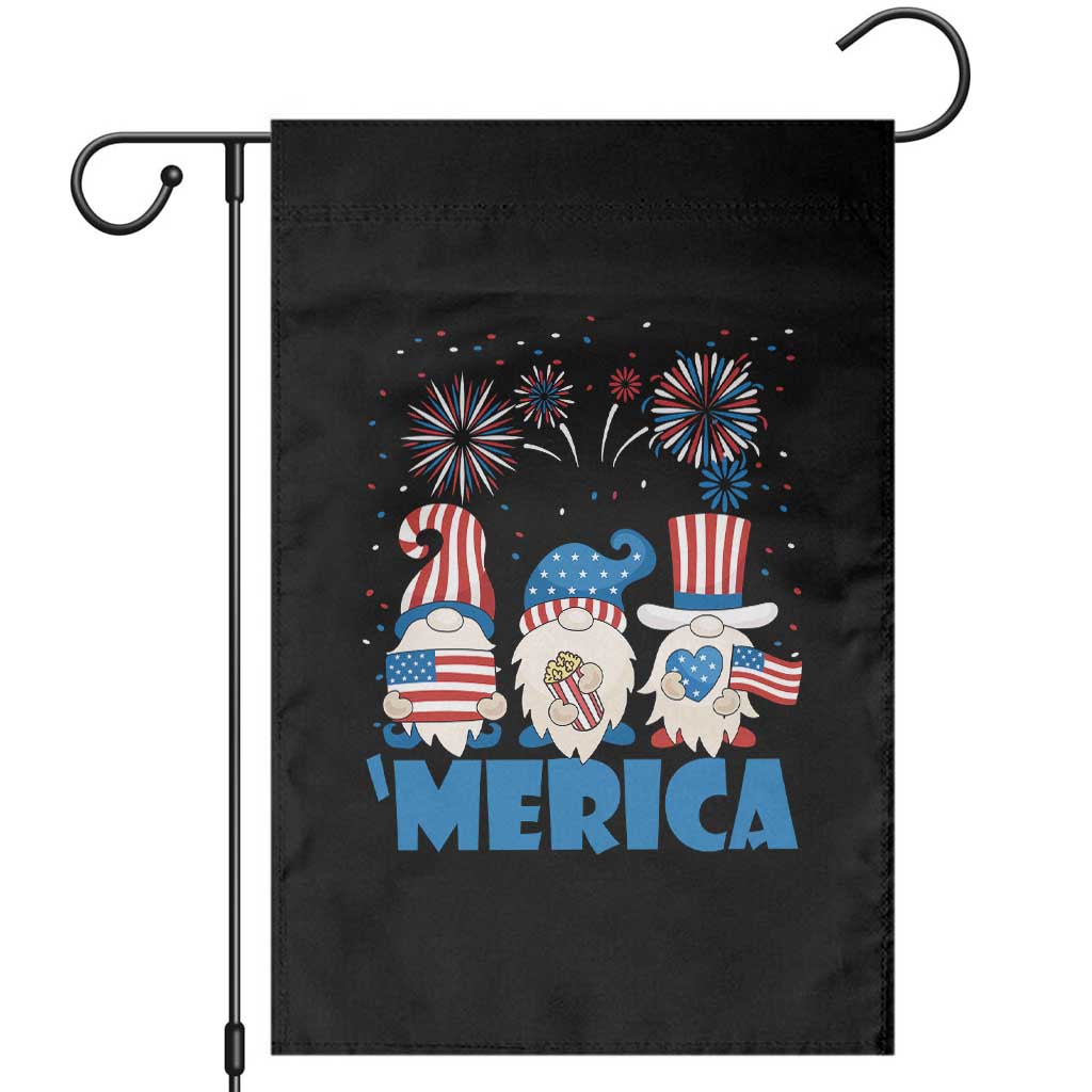 4th of July Gnome Garden Flag Merica Gnomes USA Flag Fireworks