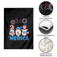 4th of July Gnome Garden Flag Merica Gnomes USA Flag Fireworks