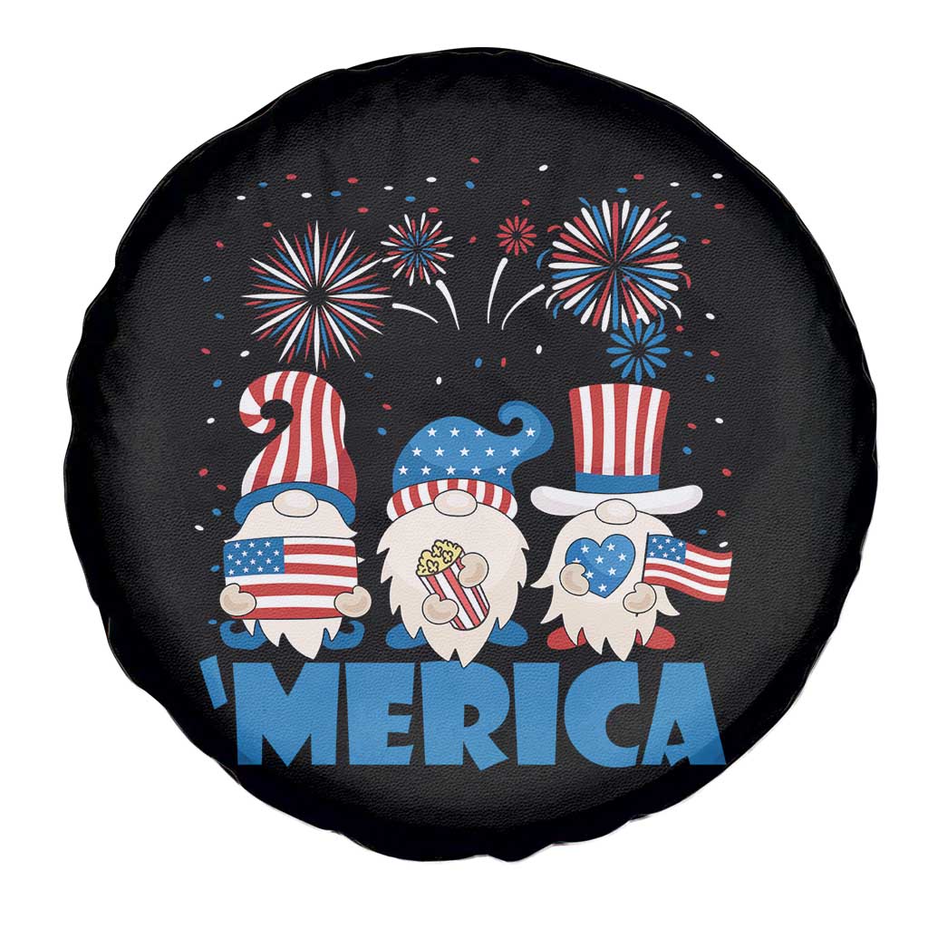 4th of July Gnome Spare Tire Cover Merica Gnomes USA Flag Fireworks