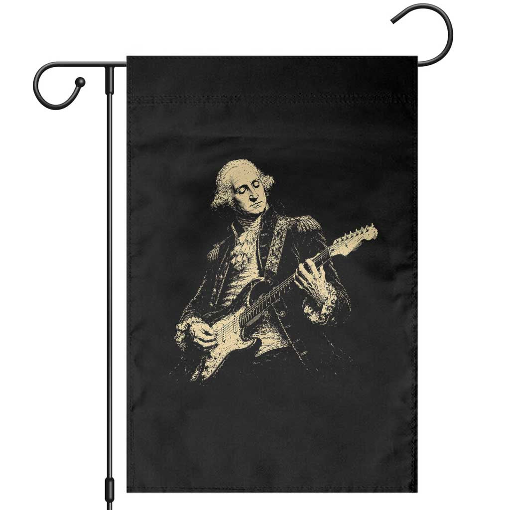 George Washington Rock Star Vintage Portrait Garden Flag Funny Electric Guitar Player Founding Father Retro Aesthetic Patriotic Graphic