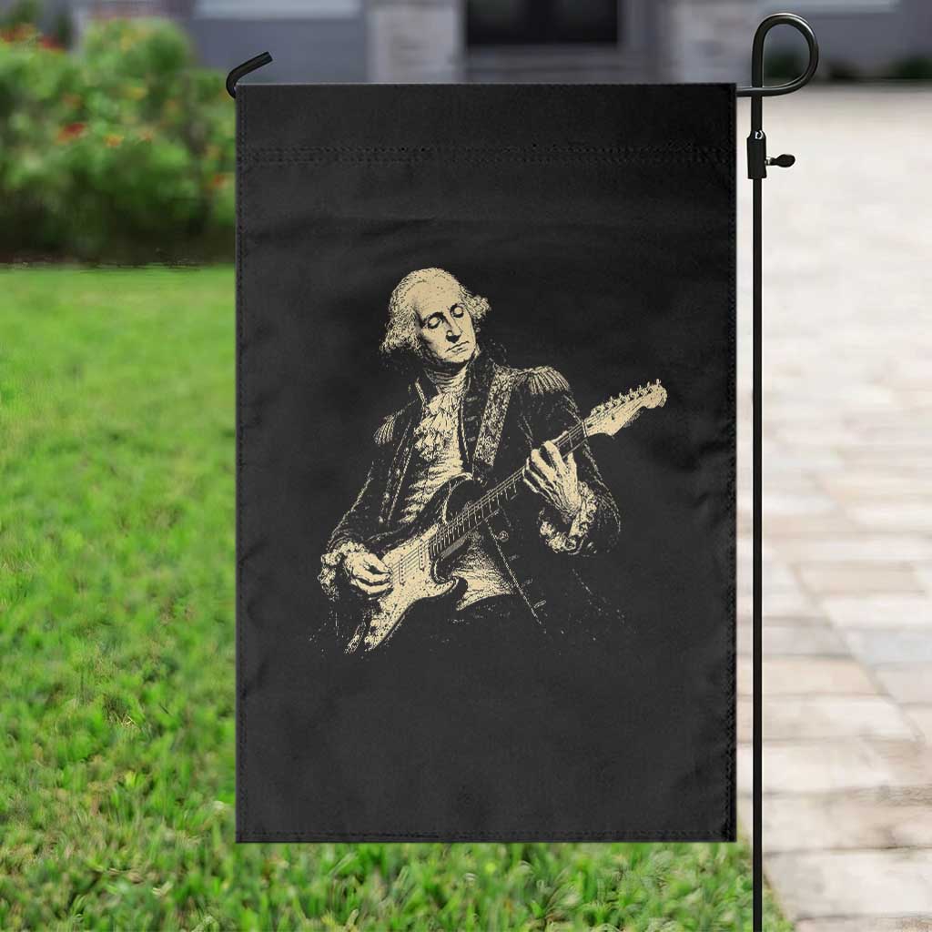George Washington Rock Star Vintage Portrait Garden Flag Funny Electric Guitar Player Founding Father Retro Aesthetic Patriotic Graphic