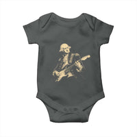 George Washington Rock Star Vintage Portrait Baby Onesie Funny Electric Guitar Player Founding Father Retro Aesthetic Patriotic Graphic