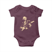 George Washington Rock Star Vintage Portrait Baby Onesie Funny Electric Guitar Player Founding Father Retro Aesthetic Patriotic Graphic
