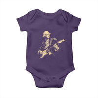 George Washington Rock Star Vintage Portrait Baby Onesie Funny Electric Guitar Player Founding Father Retro Aesthetic Patriotic Graphic