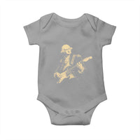 George Washington Rock Star Vintage Portrait Baby Onesie Funny Electric Guitar Player Founding Father Retro Aesthetic Patriotic Graphic