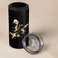George Washington Rock Star Vintage Portrait 4 in 1 Can Cooler Tumbler Funny Electric Guitar Player Founding Father Retro Aesthetic Patriotic Graphic