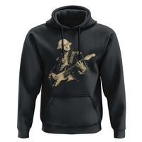 George Washington Rock Star Vintage Portrait Hoodie Funny Electric Guitar Player Founding Father Retro Aesthetic Patriotic Graphic