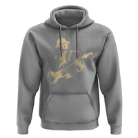 George Washington Rock Star Vintage Portrait Hoodie Funny Electric Guitar Player Founding Father Retro Aesthetic Patriotic Graphic