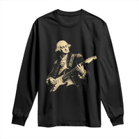 George Washington Rock Star Vintage Portrait Long Sleeve Shirt Funny Electric Guitar Player Founding Father Retro Aesthetic Patriotic Graphic