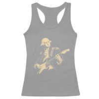 George Washington Rock Star Vintage Portrait Racerback Tank Top Funny Electric Guitar Player Founding Father Retro Aesthetic Patriotic Graphic
