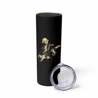George Washington Rock Star Vintage Portrait Skinny Tumbler Funny Electric Guitar Player Founding Father Retro Aesthetic Patriotic Graphic