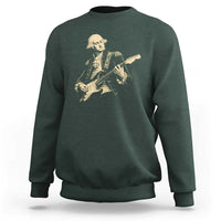 George Washington Rock Star Vintage Portrait Sweatshirt Funny Electric Guitar Player Founding Father Retro Aesthetic Patriotic Graphic