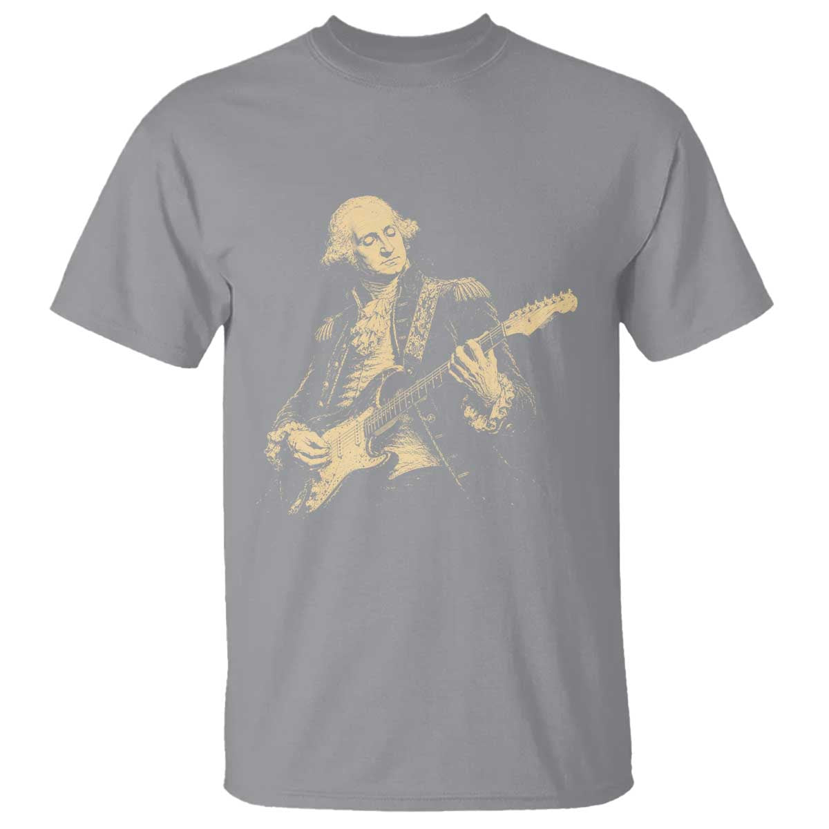 George Washington Rock Star Vintage Portrait T Shirt Funny Electric Guitar Player Founding Father Retro Aesthetic Patriotic Graphic