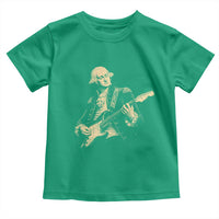 George Washington Rock Star Vintage Portrait Toddler T Shirt Funny Electric Guitar Player Founding Father Retro Aesthetic Patriotic Graphic