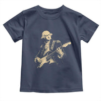 George Washington Rock Star Vintage Portrait Toddler T Shirt Funny Electric Guitar Player Founding Father Retro Aesthetic Patriotic Graphic