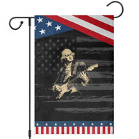 George Washington Rock Star Vintage Portrait Patriotic Garden Flag Funny Electric Guitar Player Founding Father Retro Aesthetic Graphic