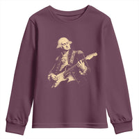 George Washington Rock Star Vintage Portrait Youth Sweatshirt Funny Electric Guitar Player Founding Father Retro Aesthetic Patriotic Graphic