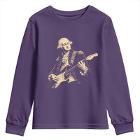 George Washington Rock Star Vintage Portrait Youth Sweatshirt Funny Electric Guitar Player Founding Father Retro Aesthetic Patriotic Graphic