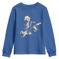 George Washington Rock Star Vintage Portrait Youth Sweatshirt Funny Electric Guitar Player Founding Father Retro Aesthetic Patriotic Graphic