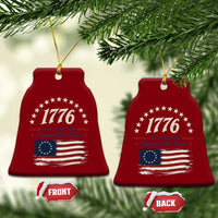 1776 Land of the Free Distressed Arch Graphic Ceramic Ornament Vintage Betsy Ross American Flag Stars Retro Patriotic