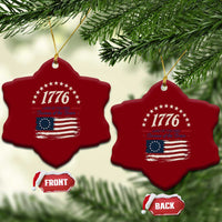 1776 Land of the Free Distressed Arch Graphic Ceramic Ornament Vintage Betsy Ross American Flag Stars Retro Patriotic