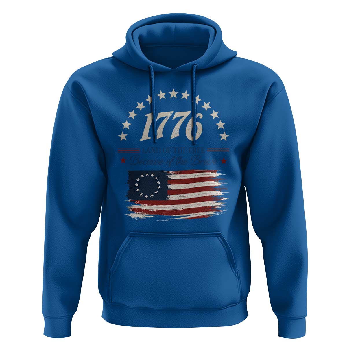 1776 Land of the Free Distressed Arch Graphic Hoodie Vintage Betsy Ross American Flag Stars Retro Patriotic