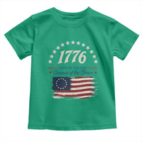 1776 Land of the Free Distressed Arch Graphic Toddler T Shirt Vintage Betsy Ross American Flag Stars Retro Patriotic