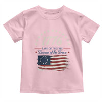 1776 Land of the Free Distressed Arch Graphic Toddler T Shirt Vintage Betsy Ross American Flag Stars Retro Patriotic