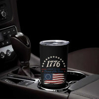 1776 Land of the Free Distressed Arch Graphic Tumbler Cup Vintage Betsy Ross American Flag Stars Retro Patriotic