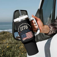 1776 Land of the Free Distressed Arch Graphic Tumbler With Handle Vintage Betsy Ross American Flag Stars Retro Patriotic