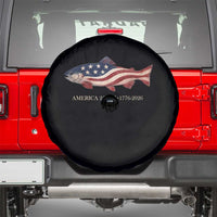 America 250th Anniversary Patriotic Fish Graphic Spare Tire Cover American Flag Salmon Trout Fishing 1776 to 2026 Semiquincentennial