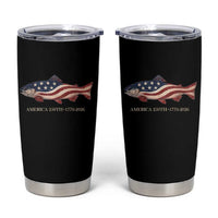 America 250th Anniversary Patriotic Fish Graphic Tumbler Cup American Flag Salmon Trout Fishing 1776 to 2026 Semiquincentennial