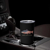 America 250th Anniversary Patriotic Fish Graphic Tumbler Cup American Flag Salmon Trout Fishing 1776 to 2026 Semiquincentennial